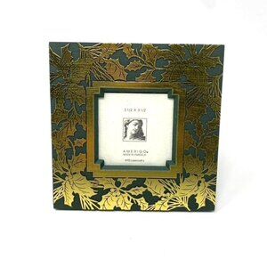 Amerigo Holly Branches Hunter Green/Gold Lasercraft 3.5" x 3.5" Picture Opening